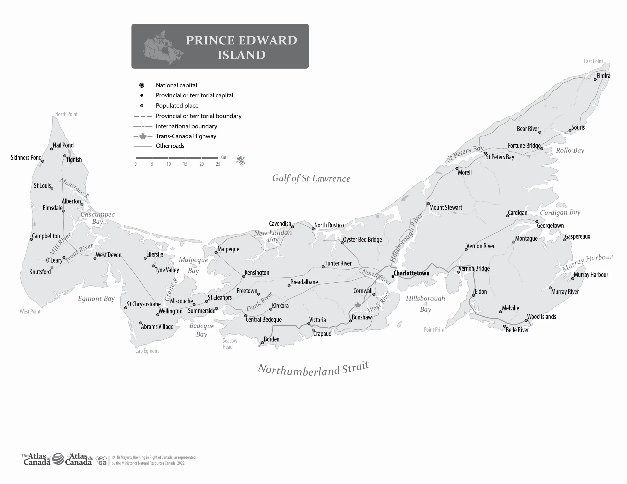 Prince Edward Island with Names