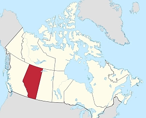 Alberta location map