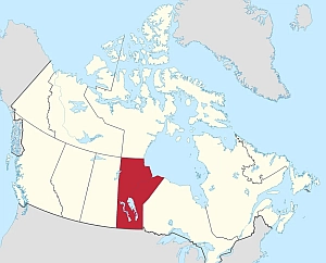 Location map of Manitoba