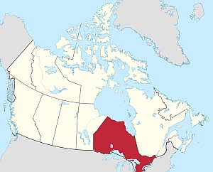 Ontario location map