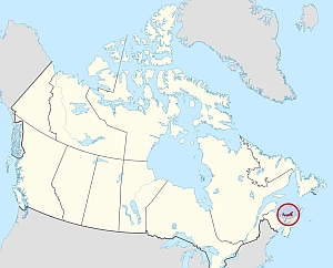 Location map of Prince Edward Island
