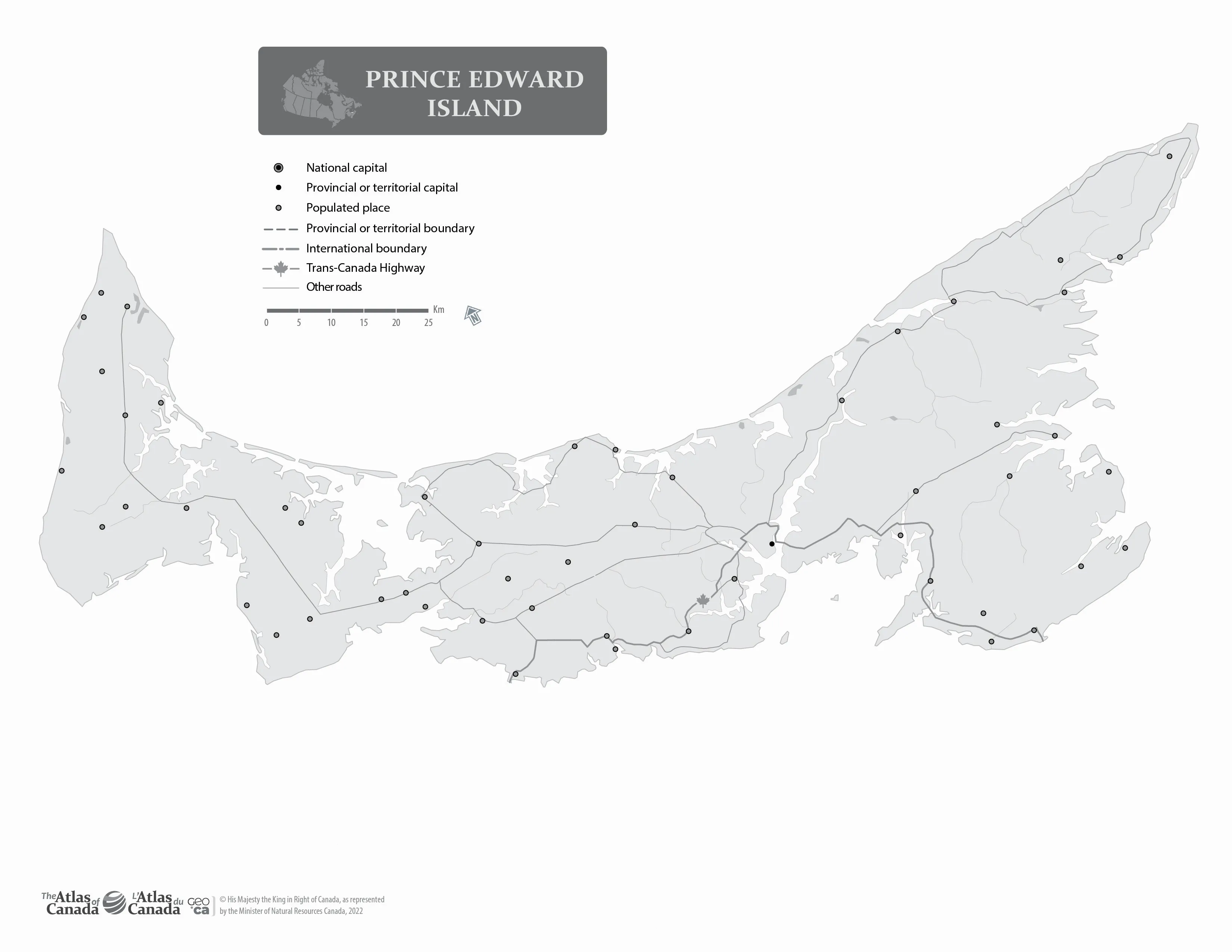 Prince Edward Island without Names Map