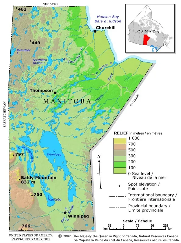 Manitoba Relief Map
