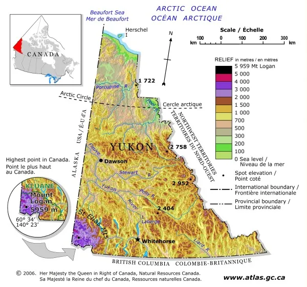 Yukon Relief Map